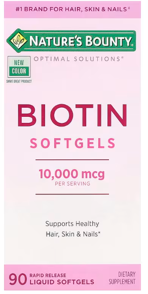 Nature's Bounty, Optimal Solutions®, Biotine Softgels, 10.000 mcg
